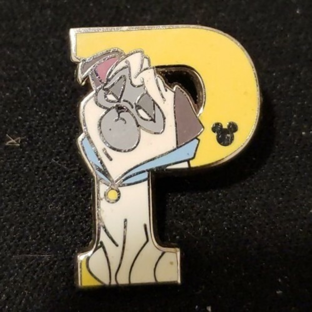 Disney Pin 82338 DLR 2011 Hidden Mickey Alphabet Letter P Percy Pocahontas Dog